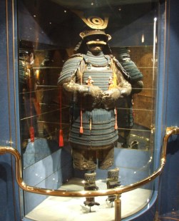 'Tosei Gosuku' armor from late 17th century Japan.  'Tosei Gosuku' means 'modern equipment' and responded to the needs of the mid 16th century warriors.